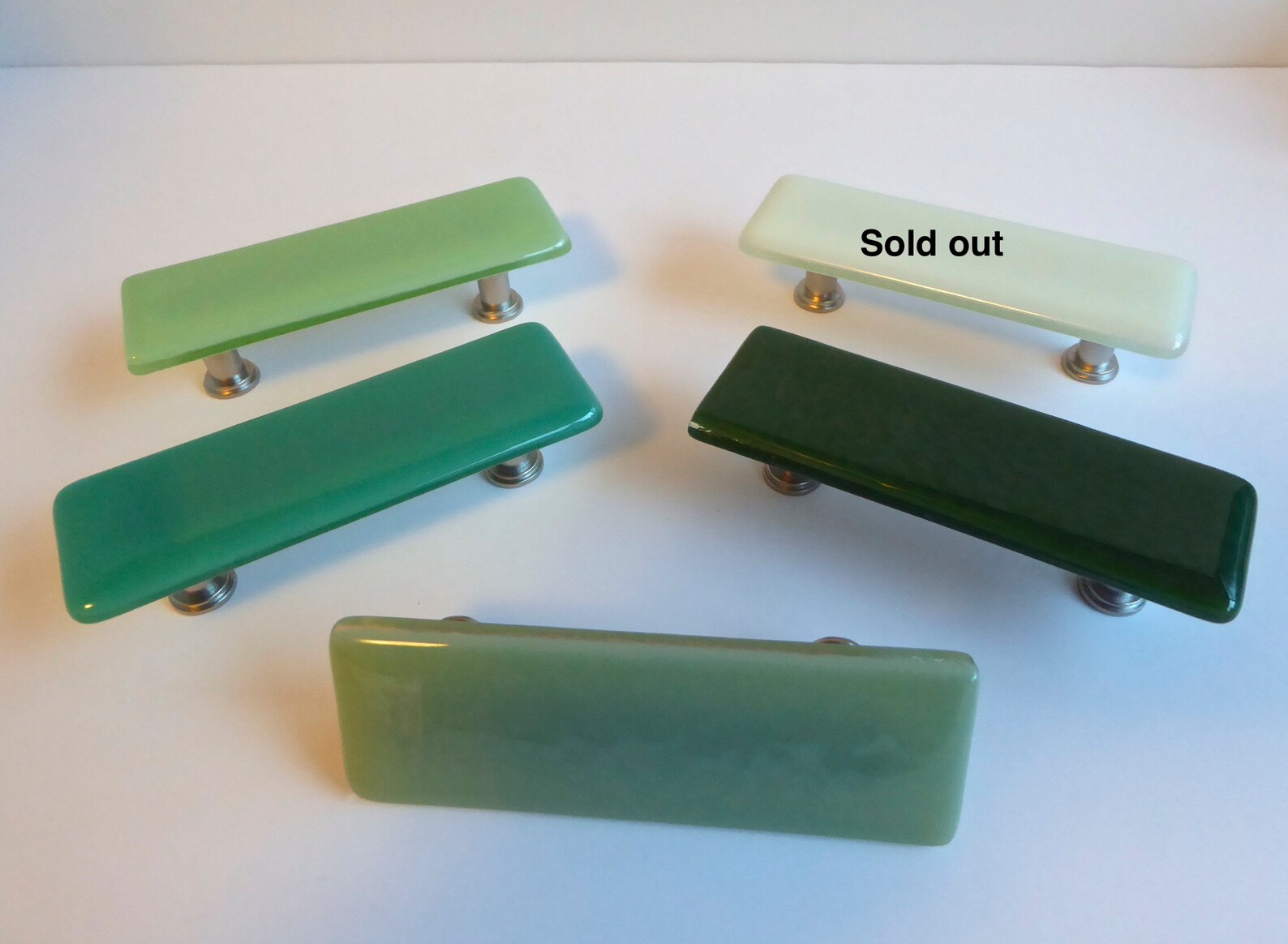 Decorative Green Fused Glass or Drawer Pulls by Etsy