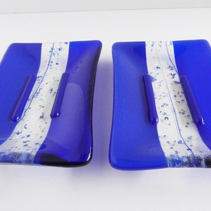 Large Fused Glass Soap Dish in Dark Cobalt and Royal Blue by BPRDesigns afbeelding 6