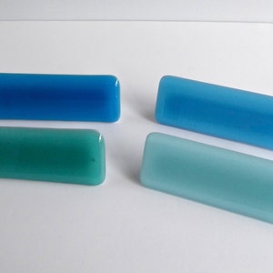 Spa Style Blue Green Fused Glass Cabinet or Drawer Pulls by BPRDesigns
