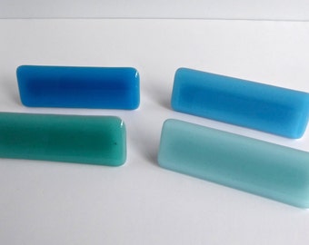 Spa Style Blue Green Fused Glass Cabinet or Drawer Pulls by BPRDesigns