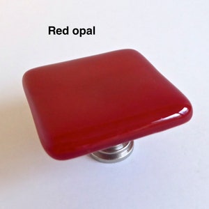 Decorative Red Opal Fused Glass Cabinet Door Knob by BPRDesigns