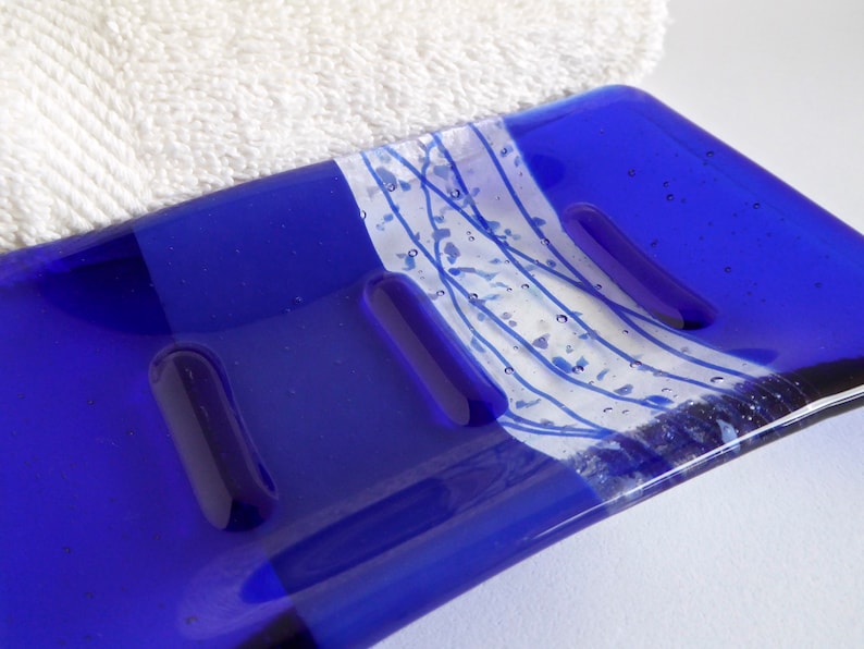 Fused Glass Soap Dish in Cobalt Blue by BPRDesigns image 3
