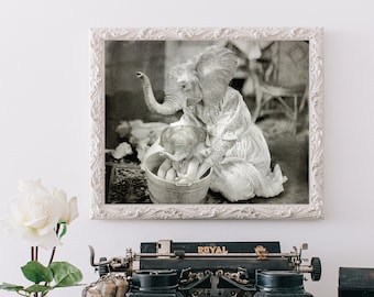 Elephant, Elephant Art, Elephant Print, Nursery Art, Bathroom Art, Bathroom Decor, Bathroom Print, Animal Print, Babies Room Art, Baby Gift