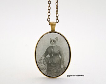 Grumpy Cat, Tardar Sauce, Mean Cat, Cat Brooch Charm, Crazy Cat Lady, Mother of Cats, White Elephant Gift, Creepy Cute, Anthropomorphic