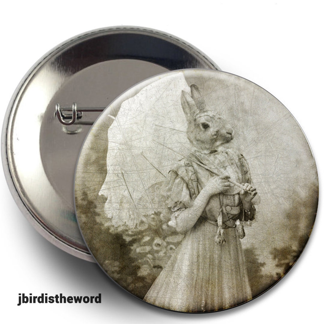 Rabbit Pin, Inspired By, Beatrix Potter, Creepy Cute, Dressed up ...