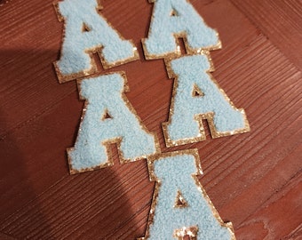 Set of 5 Chenille Letters Blue A 2 inches