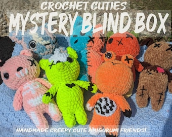 Creepy Cuties Crochet Mystery Plushie Blind Box! || Cute/Creepy Handmade Amigurumi plushies with 8 Mystery options || Spooky Halloween gifts
