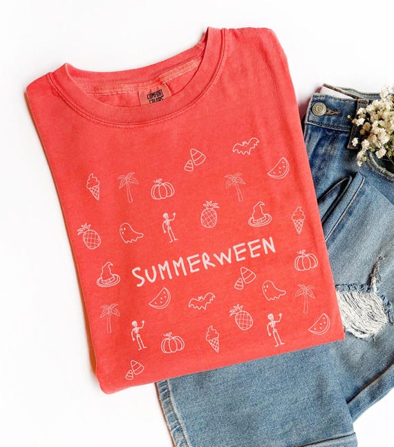 Comfort Colors Summerween Shirt: Spooky Summer Skeleton Beach Vibes