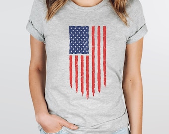 Distressed American Flag T-Shirt: Patriotic USA Stars & Stripes