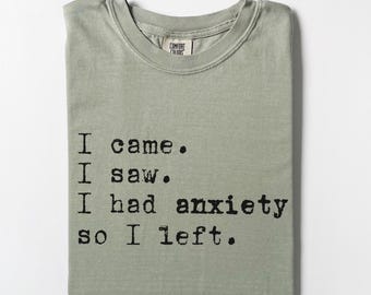 Comfort Colors Anxiety T-Shirt: Introvert Mental Health Tee