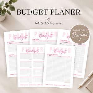 Pianificatore di budget stampabile in PDF | Pianificatore finanziario in formato A4 e A5 | Monitoraggio entrate e uscite | Modello di budget familiare stampabile