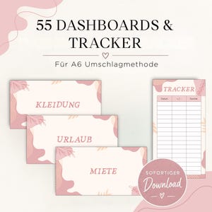 Cash Stuffing Deckblätter PDF zum Ausdrucken | Budget Binder Kategorien Set | Sparchallenge Organizer | Budget Planner | A6 Zipper Umschläge