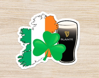 Ireland Pride-sticker: waterdichte laptopsticker (3 x 2,72 inch)