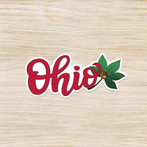 Ohio Script mit Rosskastanien Blatt Aufkleber - Laptop Aufkleber, Hydroflask Aufkleber, Ohio Aufkleber, Auto Aufkleber, Ohio State, Ohio Pride, Scrapbook