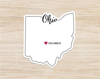 Columbus Ohio Vinyl Sticker: Waterproof Laptop Sticker