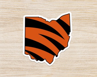 Cincinnati Bengals Ohio Sticker: Waterproof Vinyl Sticker