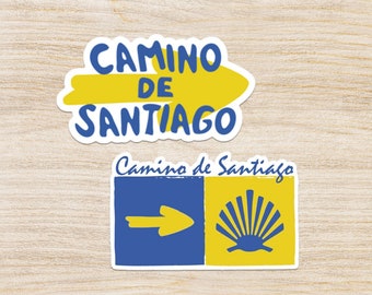Camino de Santiago Stickers: Waterproof Pilgrimage Souvenir (Set of 2)