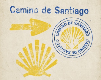 Camino de Santiago Vintage Designs | Pilgrim Travel Journal, Scrapbook (Digital Download)