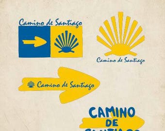 Camino de Santiago Designs | Pilgrim Travel Journal, Scrapbook (Digital Download)