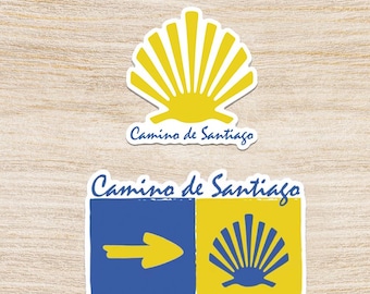 Camino de Santiago Stickers: Waterproof Pilgrimage Souvenir (Set of 2)