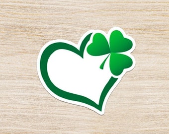 Shamrock Heart Sticker: Waterproof Irish Pride Decal