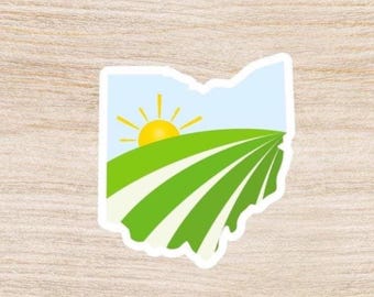 Ohio Farm Sticker: Weatherproof Vinyl State Pride Sticker