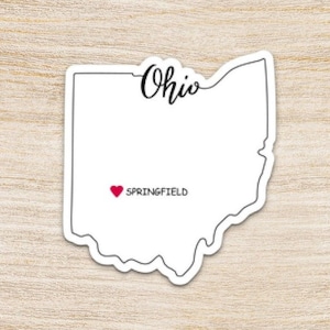 Springfield, Ohio - Vinyl Sticker, Laptop Stickers, Dog Sticker, Skateboard Stickers, Ohio, Springfield Ohio, Water Bottle Sticker