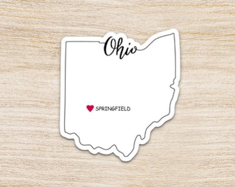 Springfield Ohio Sticker: Waterproof Laptop Sticker
