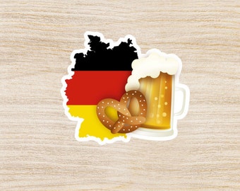 Octoberfest Vinyl Sticker: German Pride, Beer & Pretzel
