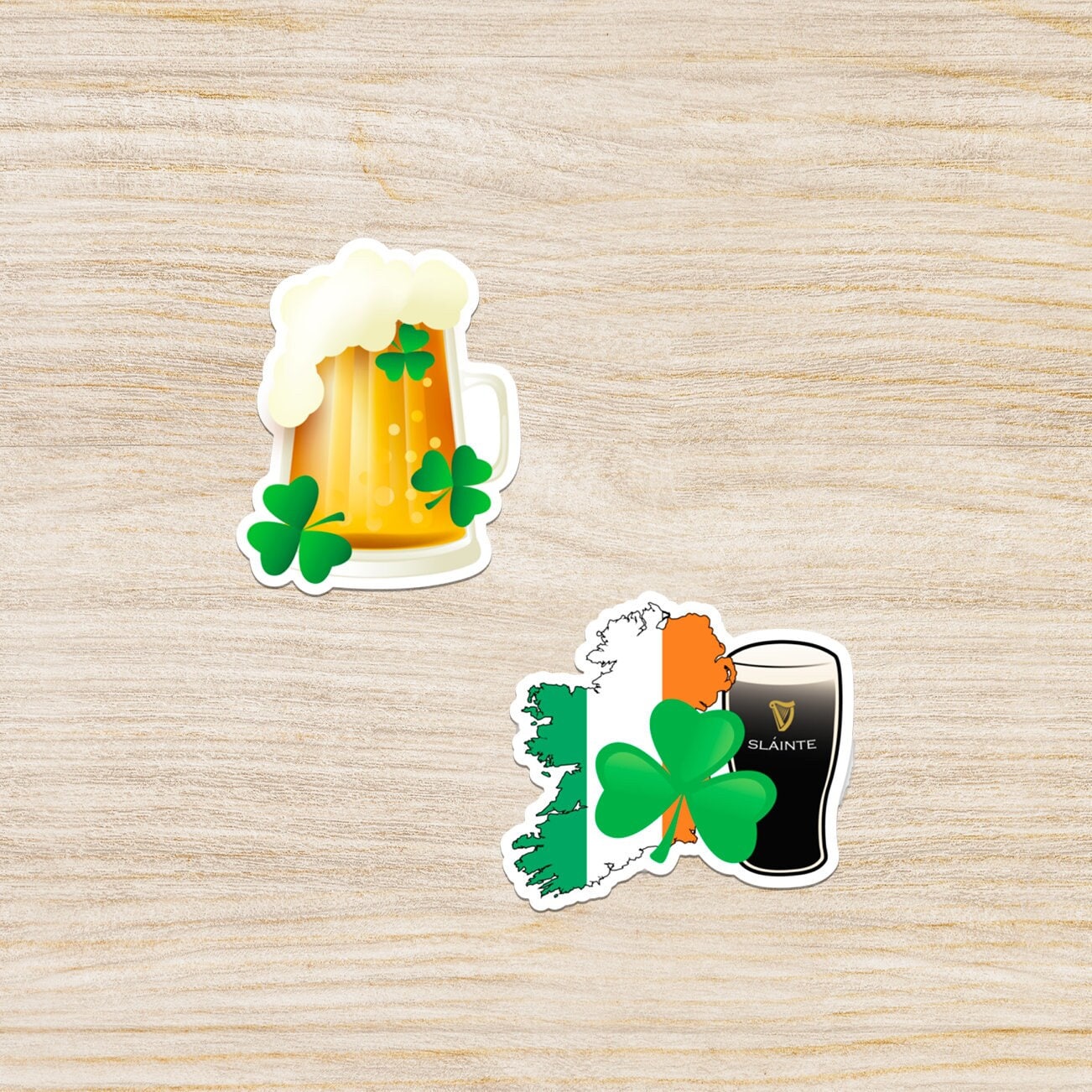 Irish Pride Stickers: Waterproof Laptop Stickers - Ireland & Beer (set ...