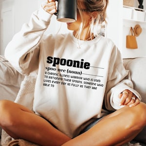 Spoonie Definition Sweatshirt, Chronic Illness Shirt For Women, Medical Awareness Hoodie For Mom, Minimalist Support Gift For Friend, F6511