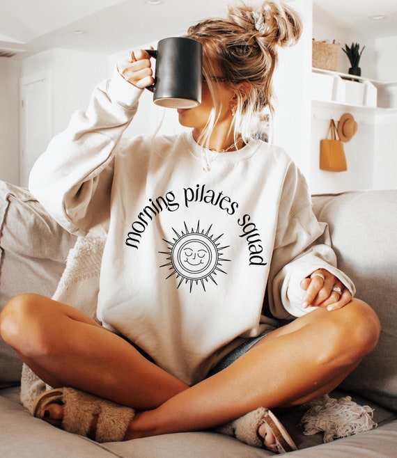 Morning Pilates Squad Sweatshirt, Workout Shirt for Women, Fitness Shirt, Pilates Lover Tee, Pilates Club Shirt, Pilates Teacher Gift,TF5410