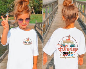 Custom Disney 2025 Family Vacation T-Shirt, Personalized Mickey Castle Sweatshirts, Customized Disney Name Hoodie, Trendy Disney Gifts, TW01
