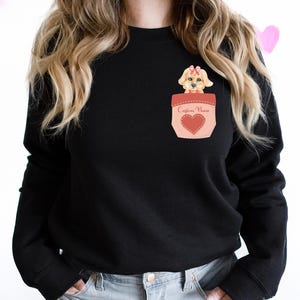 Custom Pet Photo Shirt, Personalized Dog Photo In Pocket Sweatshirts, Customized Cat Photo with Name Hoodie, Trendy Gifts for Families, T453