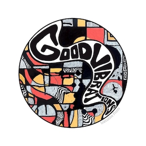 Bonnes vibrations autocollant | Sticker imperméable good vibes pour ordinateur portable ou bouteille d'eau