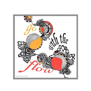 Adesivo Go With the Flow / Adesivo impermeabile Go with the Flow Mindfulness per laptop o bottiglia d'acqua