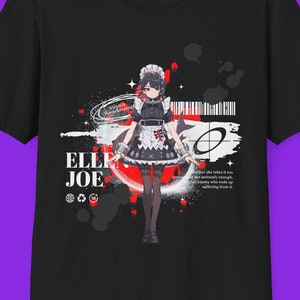 Chemise Zenless Zone Zero | Chemise fan art | Chemise Ellen Joe (rouge et noir sang)