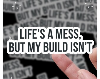 La vida es un desastre, pero mi construcción no lo es ZZZ Texto divertido / Pegatina Zenless Zone Zero / 3 pegatinas / Pegatina de vinilo de 3" / 3 ZZZ / 3 pegatinas
