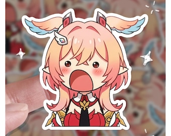 Pegatina de Linnea linda y divertida / Pegatina de Genshin Impact / 3 pegatinas / Pegatina de vinilo de 3" / 3 pegatinas