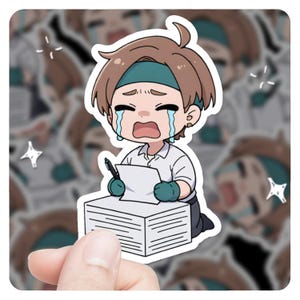 Asaba Harumasa Chibi Cry, 3&quot; Vinyl Sticker, Fan Art, Zenless Zone Zero Sticker