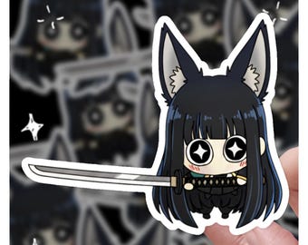 Miyabi Big Sword Meme Chibi | Zenless Zone Zero Sticker | 3 Sticker | 3" Vinyl Sticker | 3 ZZZ | 3 Sticker