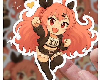 Pegatina chibi de Nicole Demara: Fanart de Zenless Zone Zero, vinilo brillante