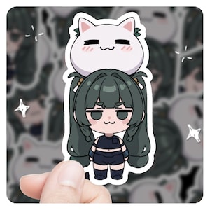 Qingyi :3 Chibi Cat, 3&quot; Vinyl Sticker, Fan Art, Zenless Zone Zero Sticker