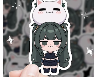 Qingyi:3 Chibi Cat, pegatina de vinilo de 7,6 cm, arte de fan, pegatina de Zenless Zone Zero