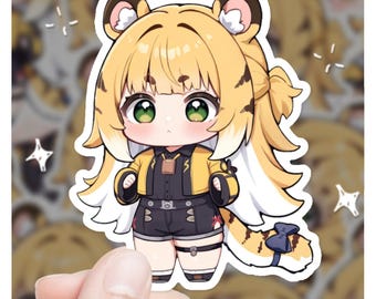 Pegatina de Zenless Zone Zero: Ju Fufu Chibi Fanart, vinilo de 3"