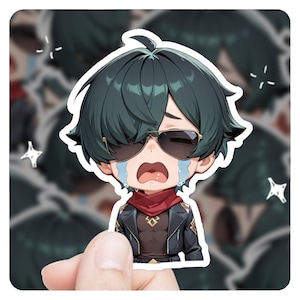 Lighter Crying Chibi, 3&quot; Vinyl Sticker, Fan Art, 3&quot; Vinyl Sticker, Fan Art, Zenless Zone Zero Sticker | Lighter Sticker