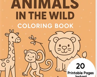 Dschungeltiere Malbuch: 20 Seiten zum Ausdrucken für Kinder (Digitaler Download