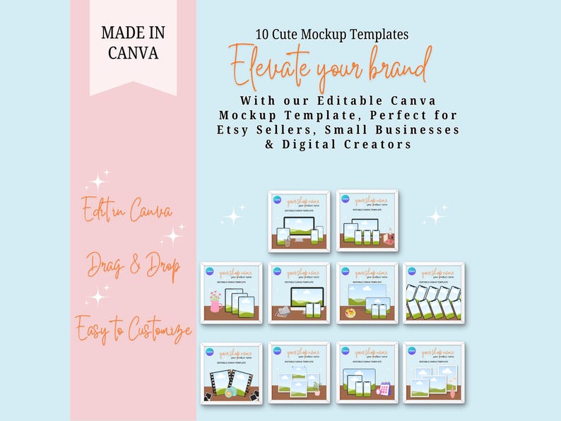 Canva Mockup Template Editable Mockup for Digital Sellers Digital ...