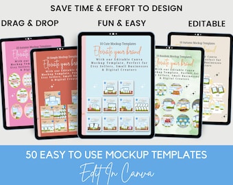 50 Canva-modelsjablonen: bewerkbare productmodellen (digitale download)