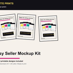 Etsy Seller Mockup Kit, Digital Product Listing Image System, SEO Worksheet, Pinterest Prompt Pack imagen 1